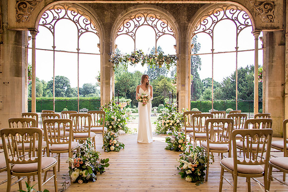A Bride in the beautiful Orangery at Grittleton House in Wiltshire