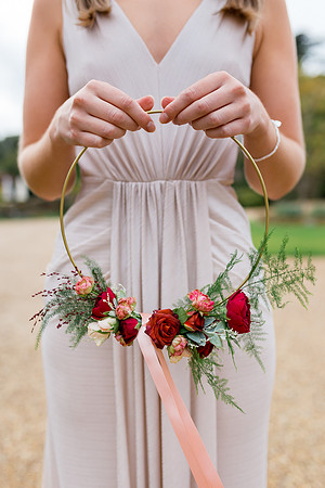 A gorgeous hoop bridesmaid bouquet