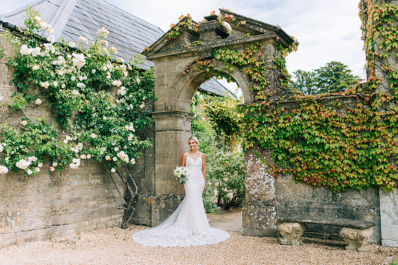 Bridal portrait at Lucknam Park in Wiltshire