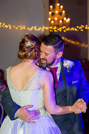 A Bride and Groom share their first dance during their wedding in Devizes